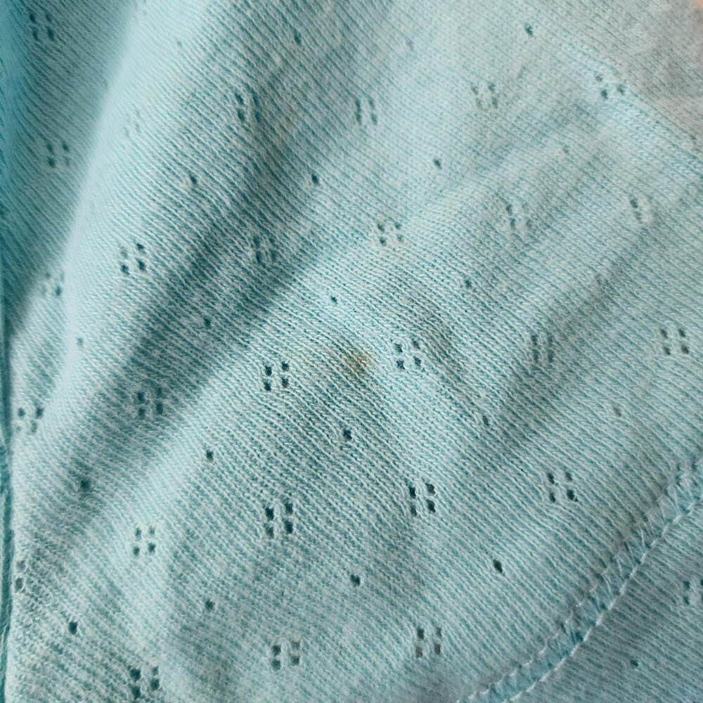 Covington pastel blue & white lace trim top Women Sz S y2k fairy core cottage - Picture 7 of 8
